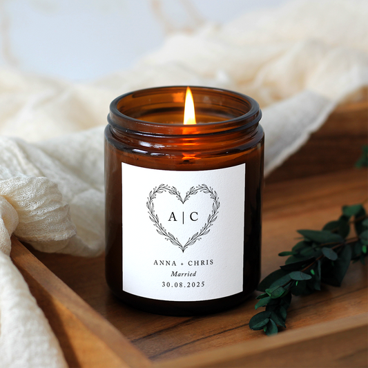 Heart Wreath Wedding Candle